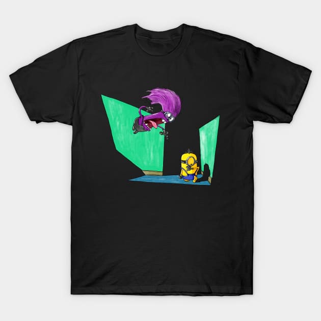 Homicidal Psycho Purple Minion T-Shirt by DeadHand